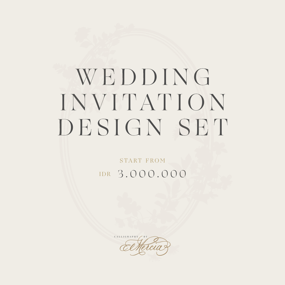 Wedding Invitation Design Set Calligraphy By Mercia