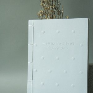 Blue Letterpress Blank Notebook A5